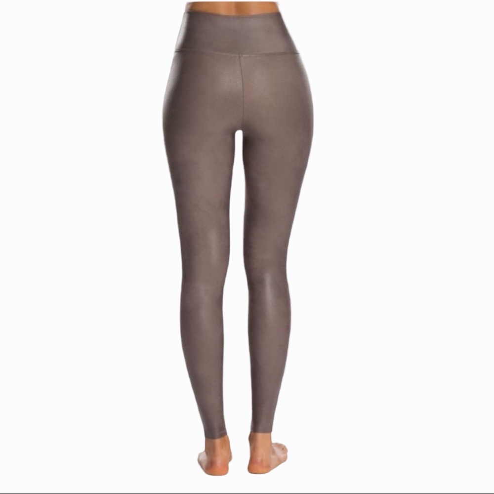 Spanx Faux Leather Leggings in Color Antique Rose - Picture 3 of 5